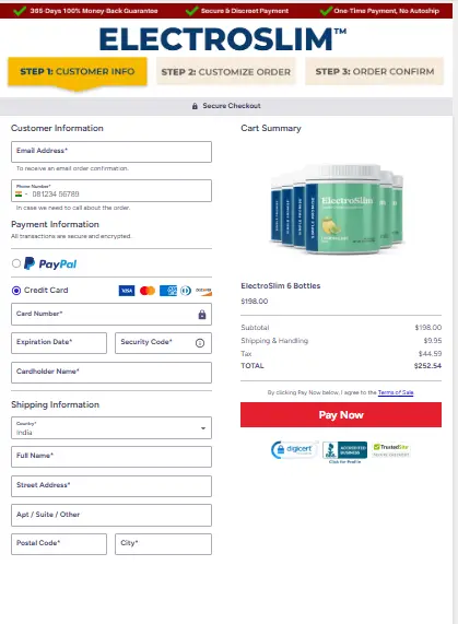 ElectroSlim order page